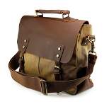 Gearonic Vintage Canvas Leather Satchel School Military Messenger Shoulder Bag