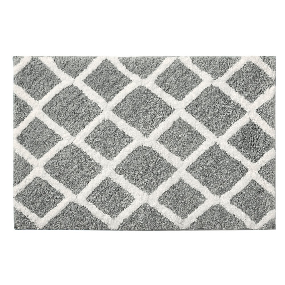 21inx34in Arlo Reversible Tufted Microfiber Bath Rug Gray
