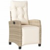 vidaXL 3 Piece Bistro Set with Cushions Beige Poly Rattan - 4 of 4