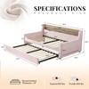 AMERLIFE Twin Daybed with Trundle, Upholstered Bed with Storage Headboard, LED & Charging Station, Velvet Corner Frame for Bedroom/Guest Room - 2 of 4