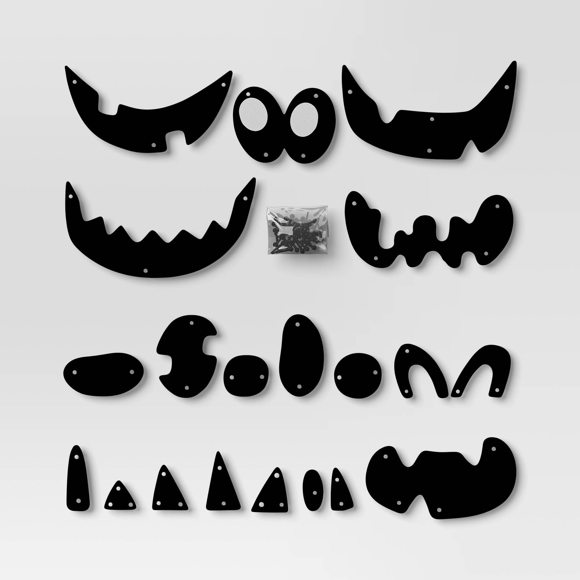 90pc Pumpkin Pusher Jack Face Halloween Decorative Prop Kit - Hyde and EEK! Boutique™
