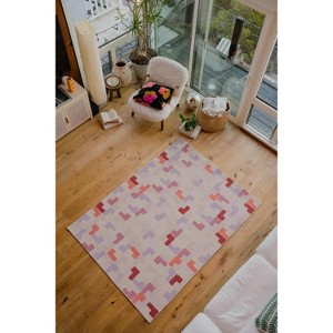 Lany Space Jonnie Li Modern Mosaic Pink Pastel Rug - 1 of 3