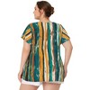 Agnes Orinda Women's Plus Size Cute Short Sleeve V Neck Casual Stripe Blouses - 4 of 4