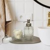 Set of 3 Emory Vintage Glass Plated Soap Pump & Q-tip Jar set with Vanity Tray Pewter - Nu Steel - 4 of 4