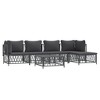 vidaXL Anthracite Steel Patio Lounge Set with Thick Cushions and Modular Design for Outdoor Living Space - 3 of 4