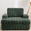 42"W Oversized Sleeper Armchair with Storage Ottoman, Cup Holders and Side Pockets, Faux Fur Chaise Lounge for Living Room or Bedroom - Koiai - 2 of 4