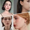 4 Pairs Silver Gold Hoop Earrings for Women Fashionable Temperament, Trendy Styles, Low Allergy - 3 of 4