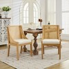 TUYOHW Farmhouse Rattan Dining Chairs,Boho Style Side Chairs Soft Linen Upholstered,Solid Rubberwood Kitchen Chairs,Home Decor,300lbs Capacity - 2 of 4