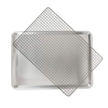Nordic Ware 2 Piece Big Sheet with Oven-Safe Grid - Silver