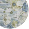 Denim Blue And Sky Blue Floral Washable Indoor Outdoor Area Rug - 4 of 4