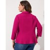 YESFASHION Women Plus Size Casual Blazer Open Front Long Sleeve Work Office Cardigan Jackets - 2 of 3