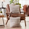 Chanasya Ruched Faux Fur Throw Pillow Covers - 2 Pieces - 18" x 18” - 3 of 4