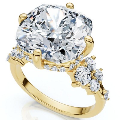 Pompeii3 Certified 5 1/2Ct Muse Cushion Diamond Engagement Ring 14k Gold or Pt Lab Created