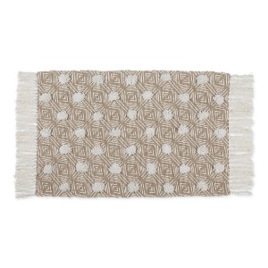 Design Imports Geometric Textured Fringe - Stone - 2 X 3 Ft - 1 of 4