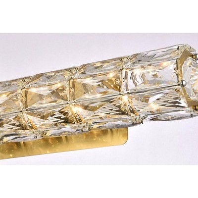 Gold Crystal Dimmable LED Vanity Light Fixture