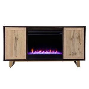 Wilconia Electric Media Fireplace with Carved Details - SEI - 1 of 4