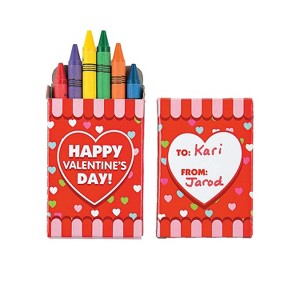 Fun Express 6-Color Box of Crayons Valentine Exchanges for 24 - 1 of 2