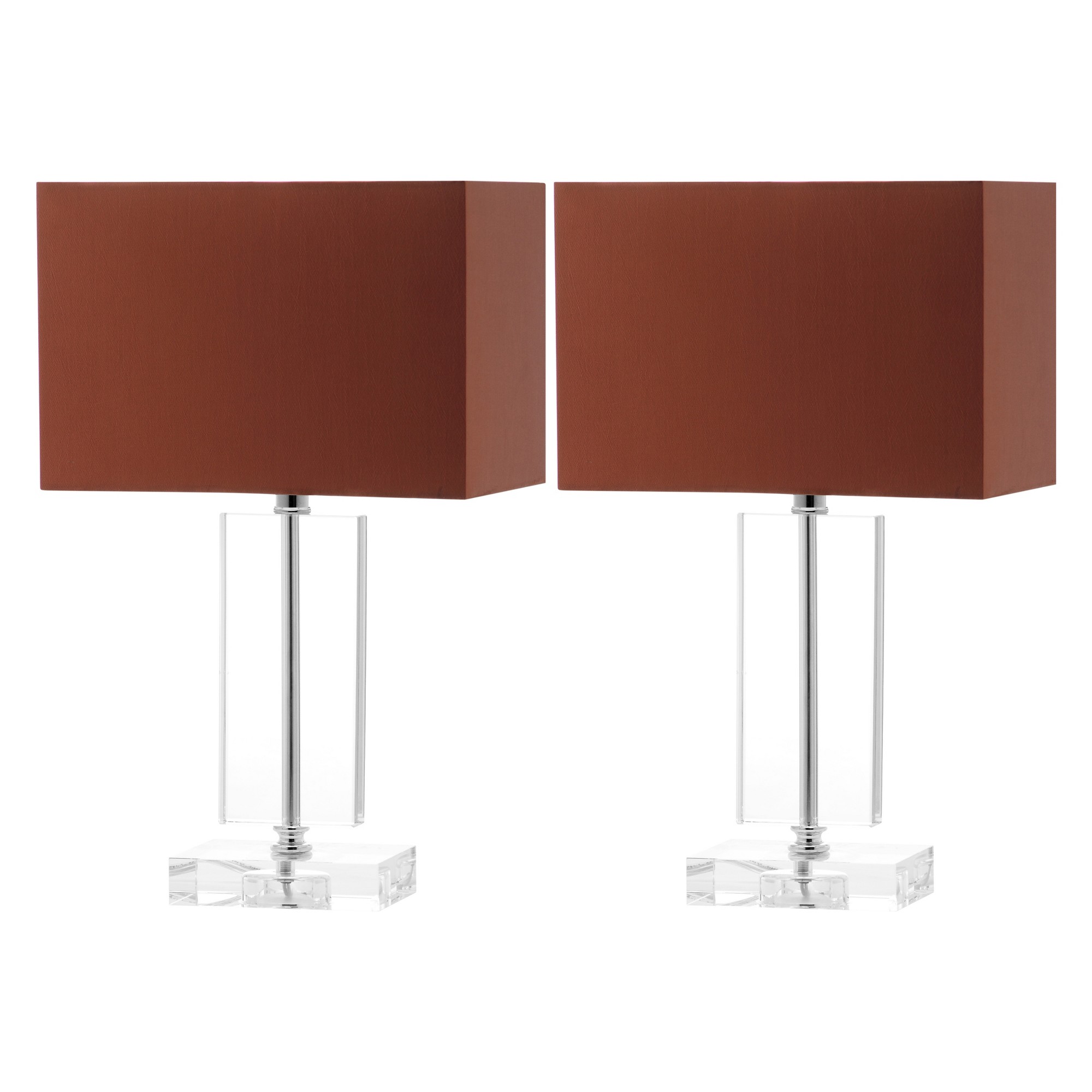 Art Modern Crystal Lamp - Clear/Brown (Set of 2) - Safavieh