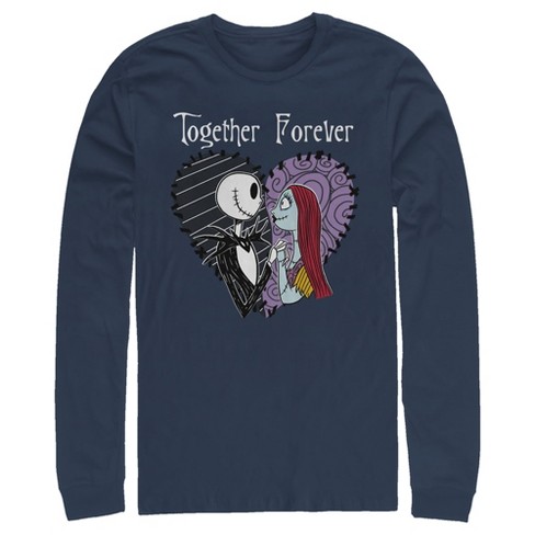 Men's The Nightmare Before Christmas Jack and Sally Together Forever Long Sleeve Shirt - image 1 of 4