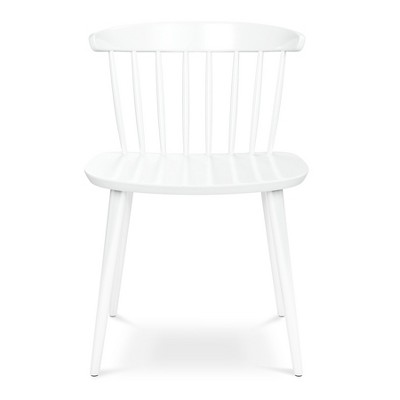 HomeRoots White Heavy Duty Plastic Slat Back Dining Side Chair