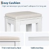 42" Vanity Desk w/Mirror, Lights & Charging Station, Glass Top, Stool & Storage for Bedroom - 4 of 4