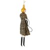 Italian Ornaments 7.0 Inch Gigi In Faux Leopard Long Cape Style Shopper Diva 5Th Avenue Tree Ornaments - 3 of 3