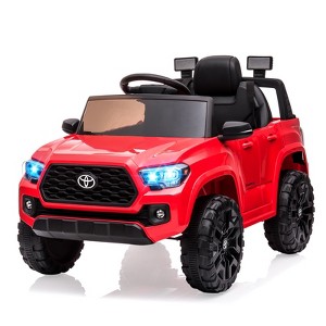 12V Licensed Toyota Tacoma Kids Ride On Truck, Electric Car w/Remote, 2 Speeds, Suspension, Seat Belt & Headlights - 1 of 4