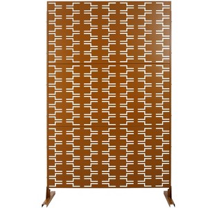 Grungis Matrix Metal Decorative Patio Screens,Freestanding Privacy Fence Panels Screen in Bricks Pattern for Deck Balcony Patio,76" H×48" W - 1 of 4