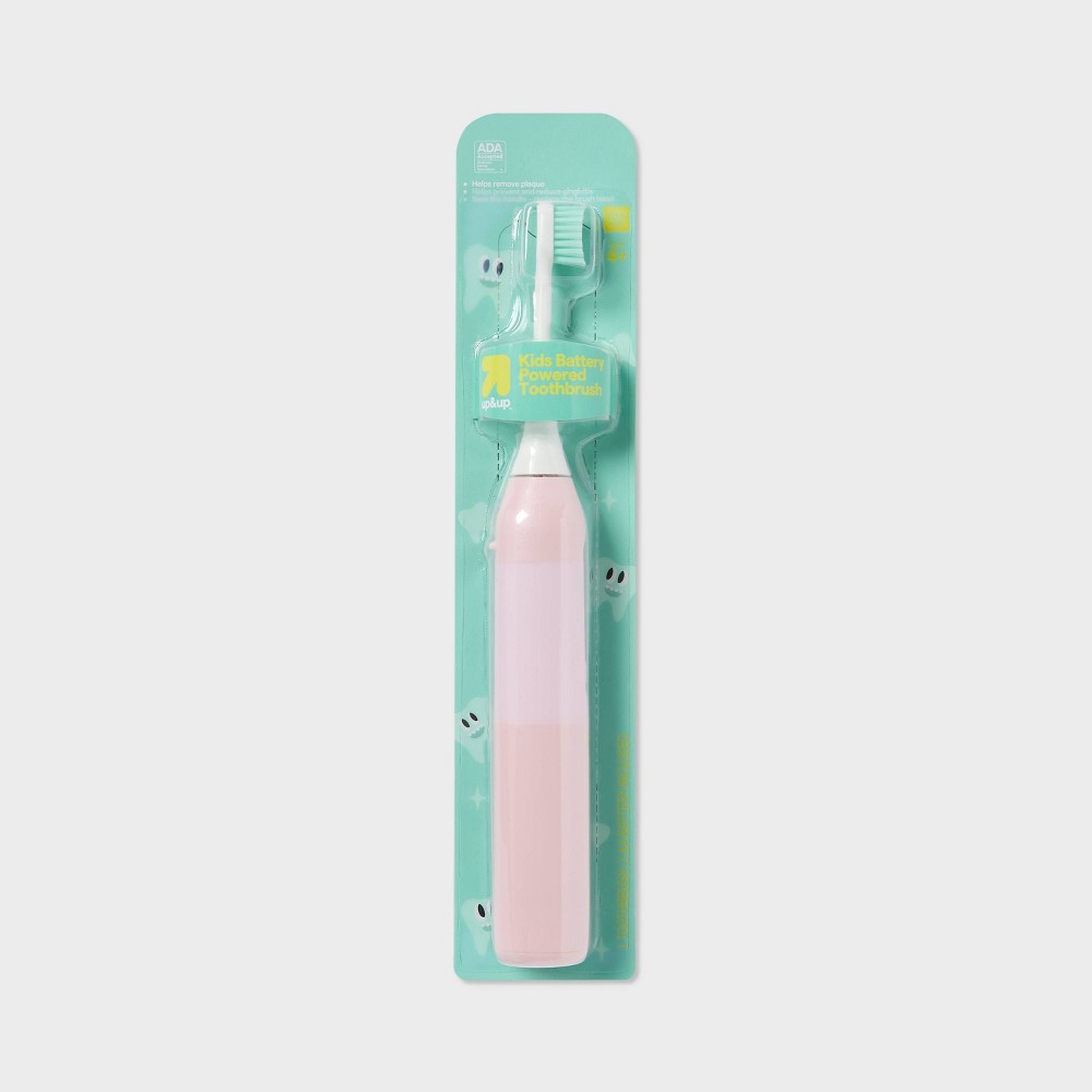 Kids' Battery Powered Electric Toothbrush - Light Pink - up&up™: Model # SG-2168, 9.5" Height, Extra Soft Nylon Bristles