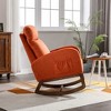 Rocking Chair With Head Pillow, Side Storage Bag, Upholstered Recliner Sofa, High Density Sponge Reclining Sofa Chair - 3 of 4