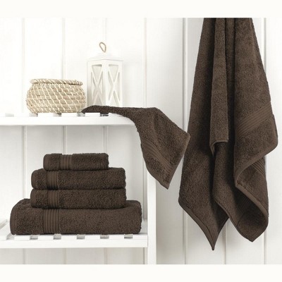 Luxury Brown Turkish Cotton 6-Piece Towel Set