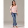 Allegra K Women's Drawstring Ruched Round Neck Long Sleeve Irregular Hem Basic T-shirt - 3 of 4