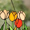 Chloe Lighting Tulipa Tiffany-Glass Tulips Window Panel 18" Wide - 2 of 4