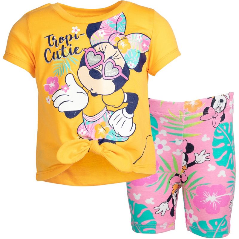 Disney Mickey Mouse Minnie Mouse T-Shirt and Shorts Outfit Set Toddler to Big Kid, 1 of 9
