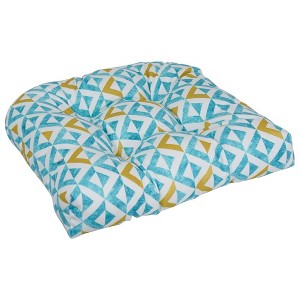 Blazing Needles, 19-inch U-Shaped Spun Polyester Outdoor Tufted Dining Chair Cushion - 1 of 2