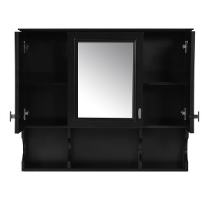 Dronkon Wall Mounted Bathroom Medicine Cabinet with Mirror, Adjustable Shelf Modern Bathroom Storage with Open Shelves - 1 of 4