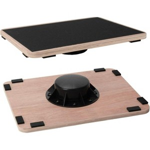 Balance Board for Adults, Wooden Wobble Board for Core Strength, Ankle Therapy & Stability Training - 1 of 4