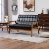 VYNXARIA Mid-Century Modern Solid Loveseat Sofa Upholstered Pu Leather Loveseat, 2-Seat Upholstered Loveseat Sofa Modern Couch£¬Black - 3 of 4