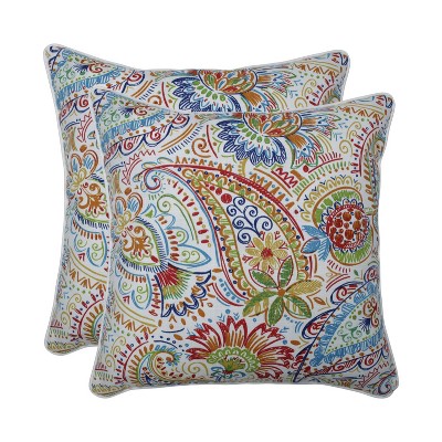 Gilford 2pc Outdoor/Indoor Square Throw Pillows - Pillow Perfect