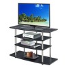 Designs2Go No Tools Wide Highboy 4 Tier TV Stand for TVs up to 46" Black - Breighton Home: Open Shelving, Media Console - 3 of 4