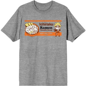 Naruto Shippuden Ichiraku Ramen Wrapper Men's Athletic Gray Graphic Tee - 1 of 2