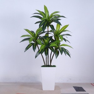 Artificial Dracaena Plant in White Pot for Living Room and Office Decor - 1 of 4