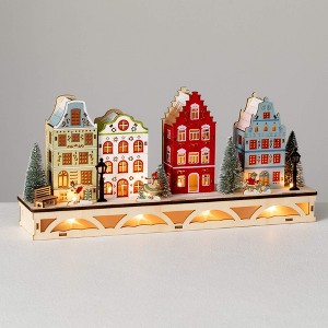 16"L Sullivans Christmas Colorful Lighted House Scene  Multicolor - 1 of 4