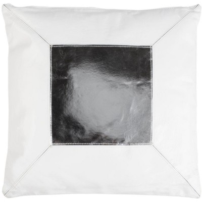 Tinsley Cowhide Pillow - White/Silver - 20"X20" - Safavieh