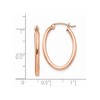 Black Bow Jewelry 2mm x 31mm Polished 14k Rose Gold Classic Oval Hoop Earrings - 4 of 4