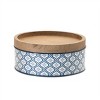 Metal Patterned Canister with Natural Wood Lid (Set of 2) - 4 of 4