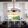 Bella Depot 42" Modern Crystal Drum LED Ceiling Fan 6-Speed Retractable Ceiling Fan with Remote Control and Light Kit - 4 of 4