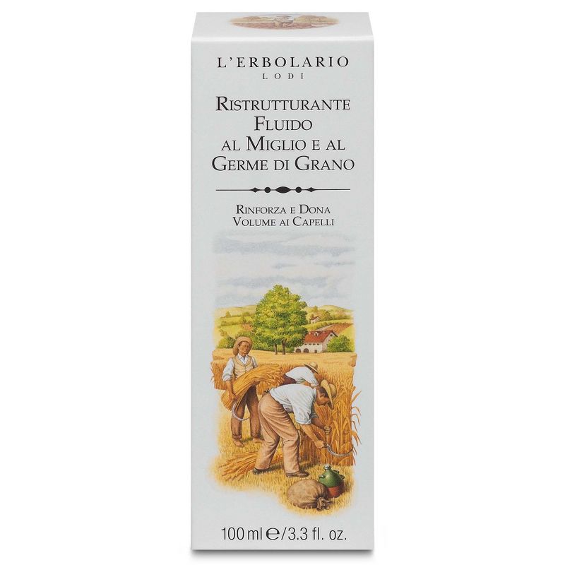 L'Erbolario Restructuring Fluid - Hair Oil for Frizzy Hair- Millet and Wheat Germ - 3.3 oz , 6 of 8