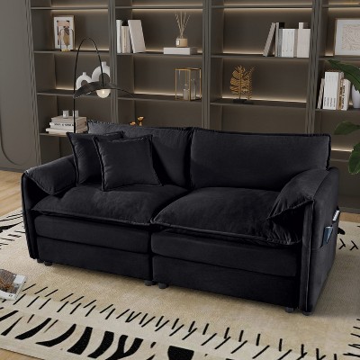 DOMETOUR Oversized Chenille Loveseat Sofa Modern Comfy Deep Seat Love Seat for Living Room Bedroom Office Apartment,DIY Combination