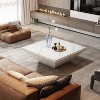 Hommoo Modern Coffee Table, 35.43" Center Table with Faux Marble Top - 4 of 4